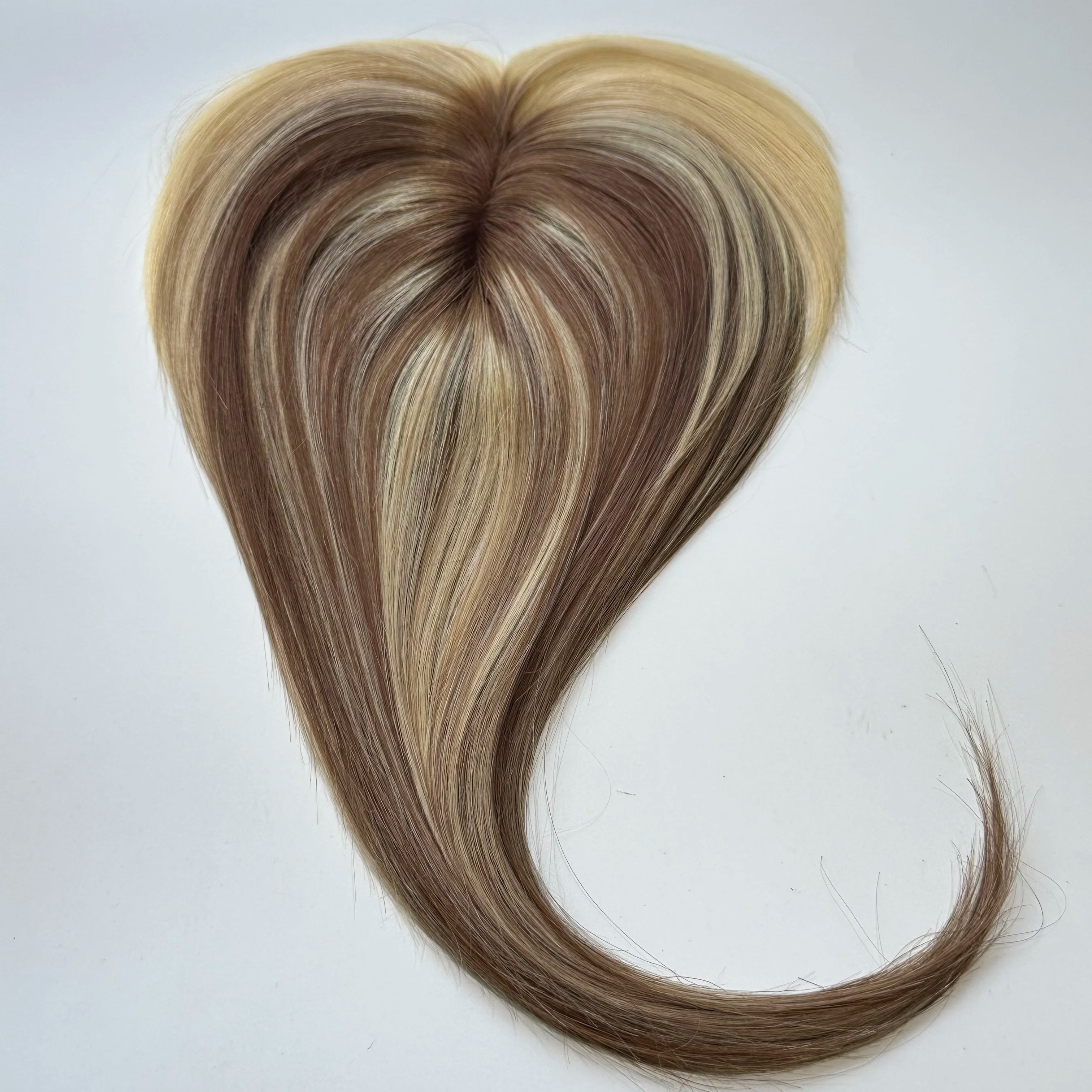 Human Hair Topper Middle Part Lace Wispy Fringe 7x10