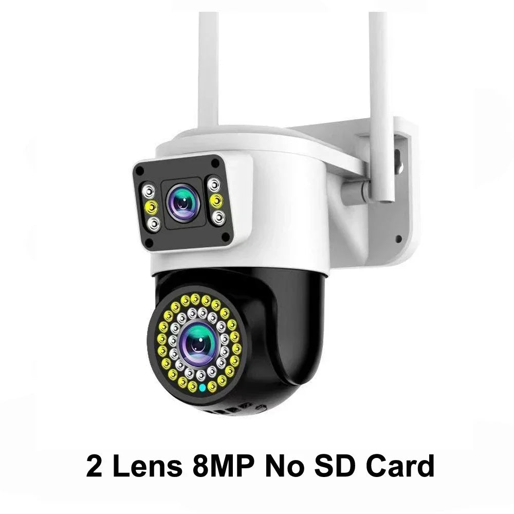 Yoosee 4K 8MP Dual Lens Dual Screens Color Night Vision Motion Detection Two Way Audio Outdoor Waterproof Wifi Security Camera