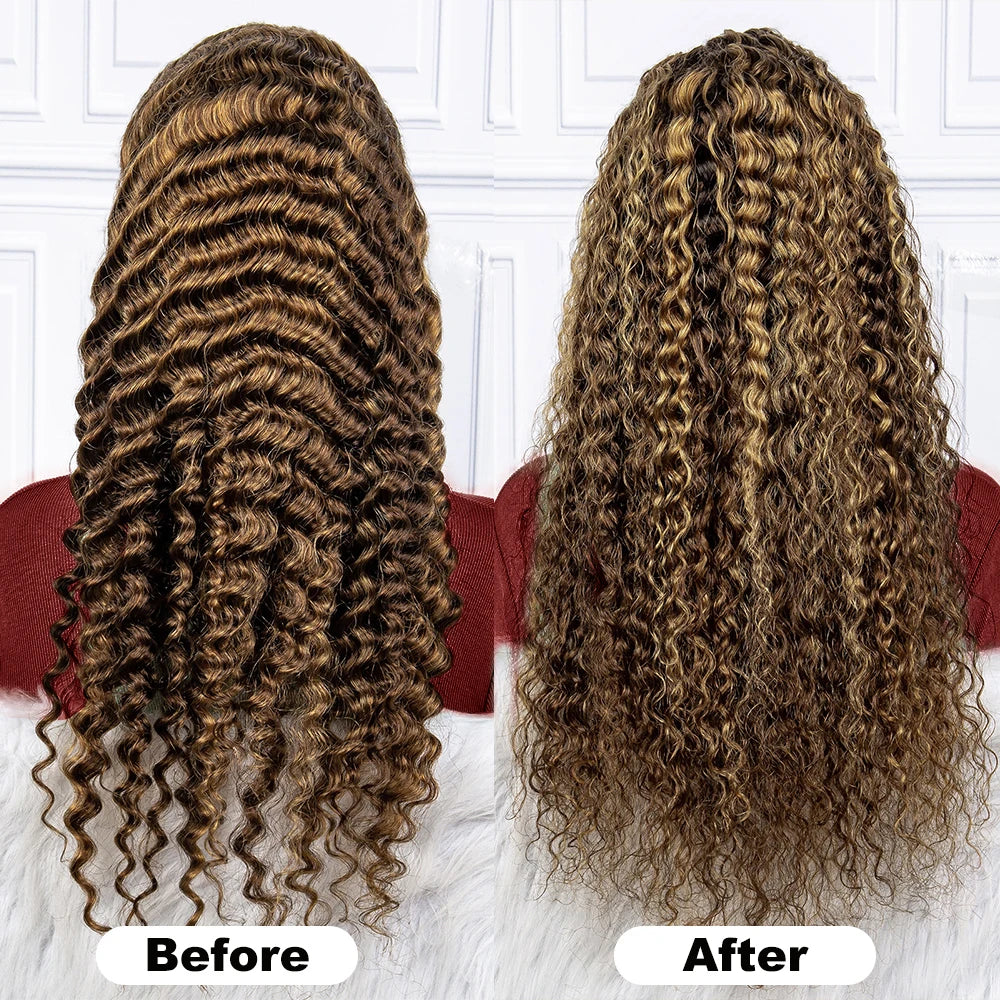 30/36 inch 13x4 Hd Frontal Wig Human Hair Ombro Highlight Deep Wave Piano 13x6 Lace Front Remy 100% Human Hair Wigs 4x4 Closure