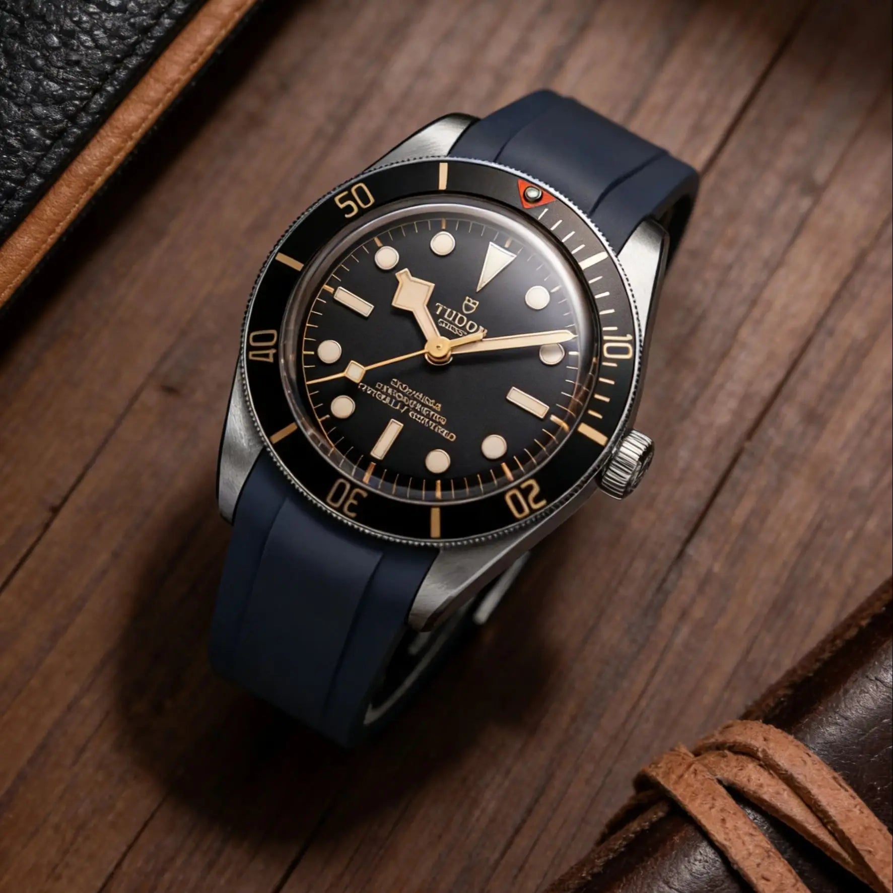 Fit For Tudor Black Bay 58 BB58 20mm CTS FKM Rubber Strap Curved End Design With Deployment Clasp Watch Band