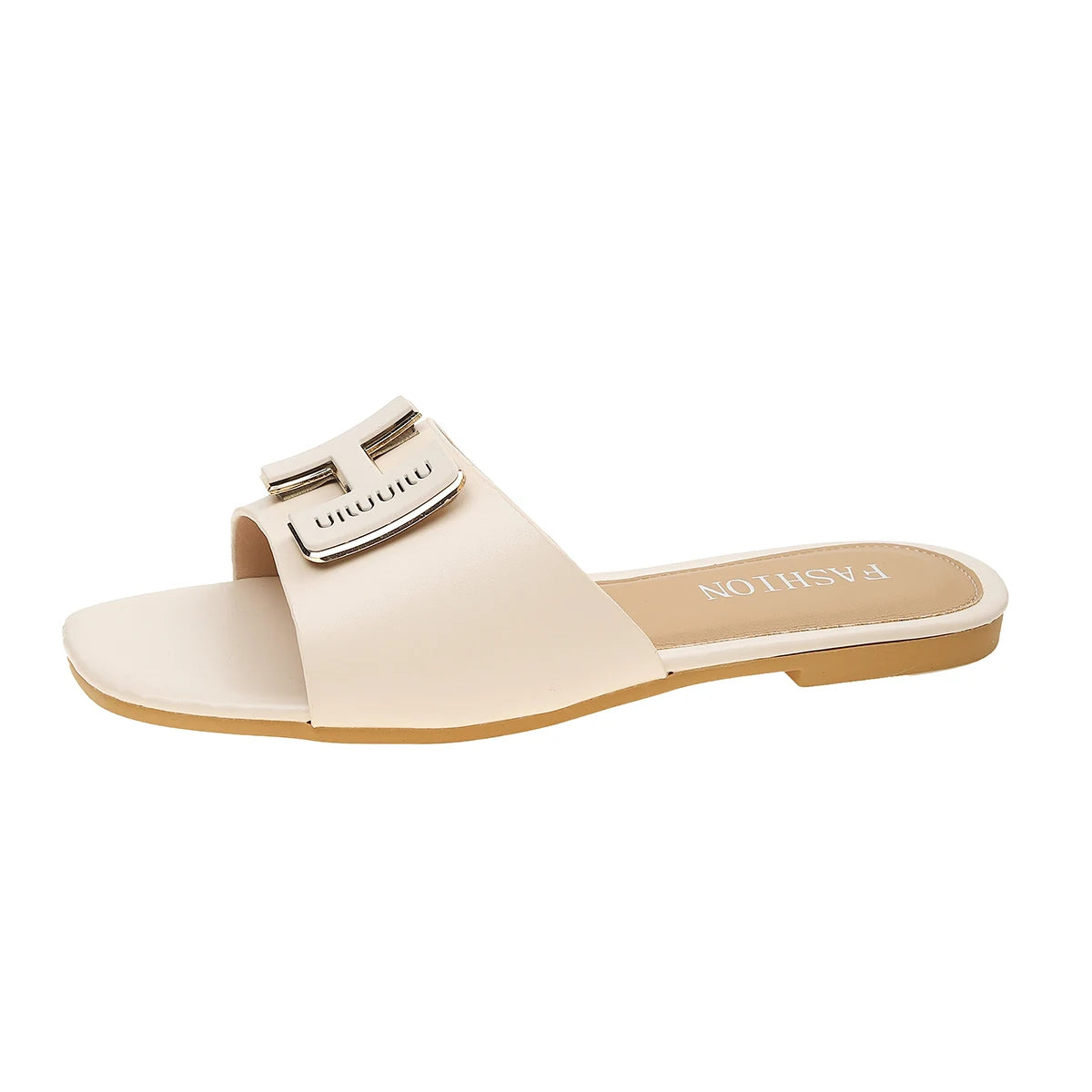 Women's Casual & Comfortable Flat Sandals — 2026 Summer New Arrival: Korean-Style Simple, One-Piece, Non-Slip Beach Slides