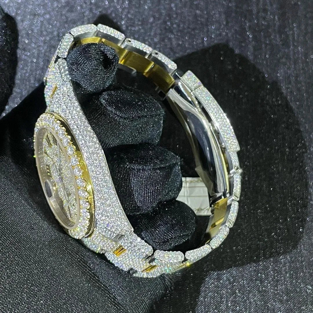 Custom VVS1 Moissanite Hip Hop Square Watch — Unisex, Mechanical
