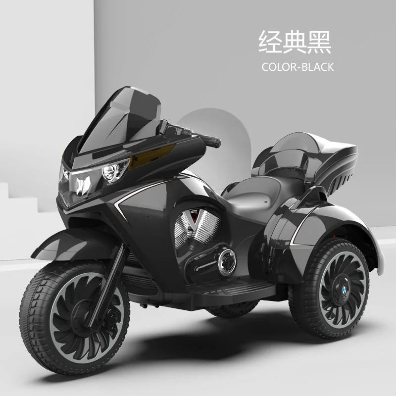 New Children's Electric Motorcycle Ride on 3-12 Years Old Load 50KG Double Kids Tricycle with True Key Start