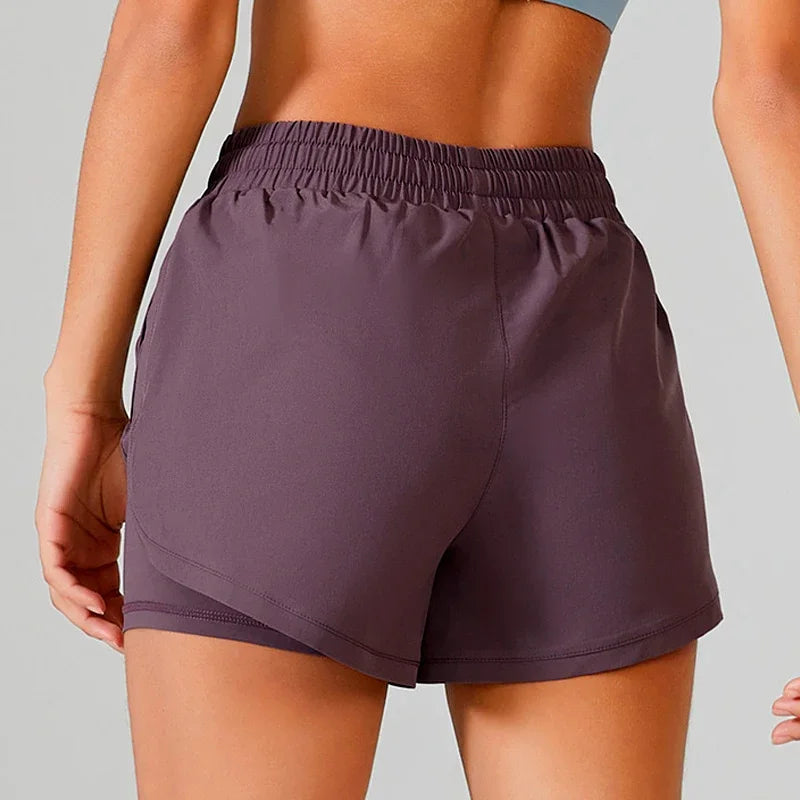 Neon Yoga Shorts with Pockets