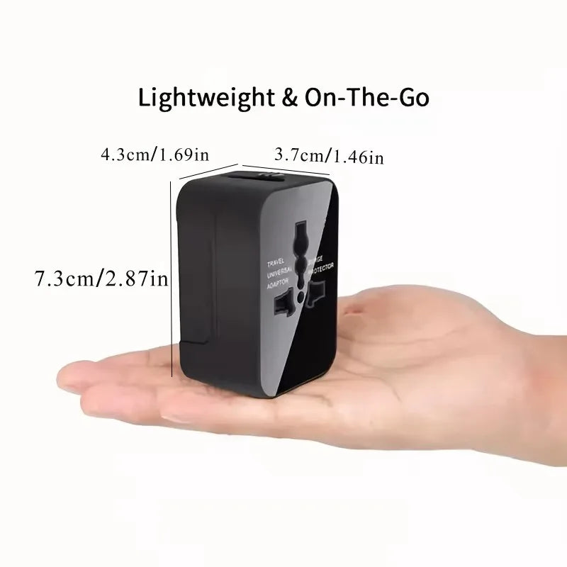 Universal AC Power Adapter — EU/US Plug Converter with Dual USB Ports
