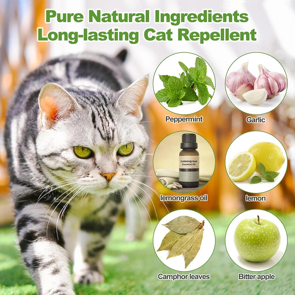 12-48PCS Cat Deterrent Outdoor Indoor Natural Peppermint Oil Cat Deterrent Ball Cat Repellent Keep Cats Off Yard Garden Lawn Pla