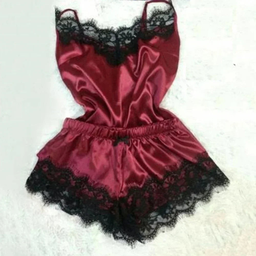 Lace Cami Top & Shorts Pajama Set