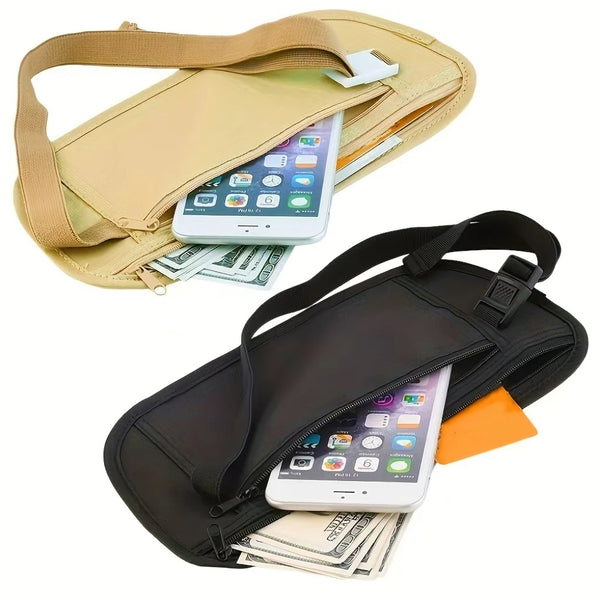 Hidden Travel Waist Bag — Anti-Theft Money & Passport Belt