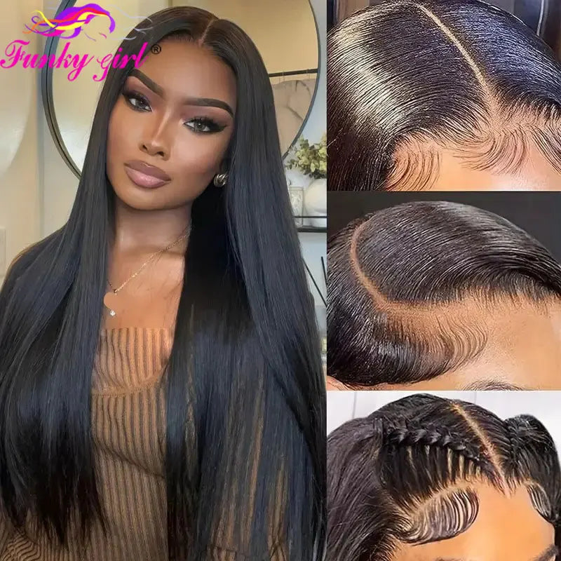 Bone Straight Brazilian Transparent HD Lace Front Wig
