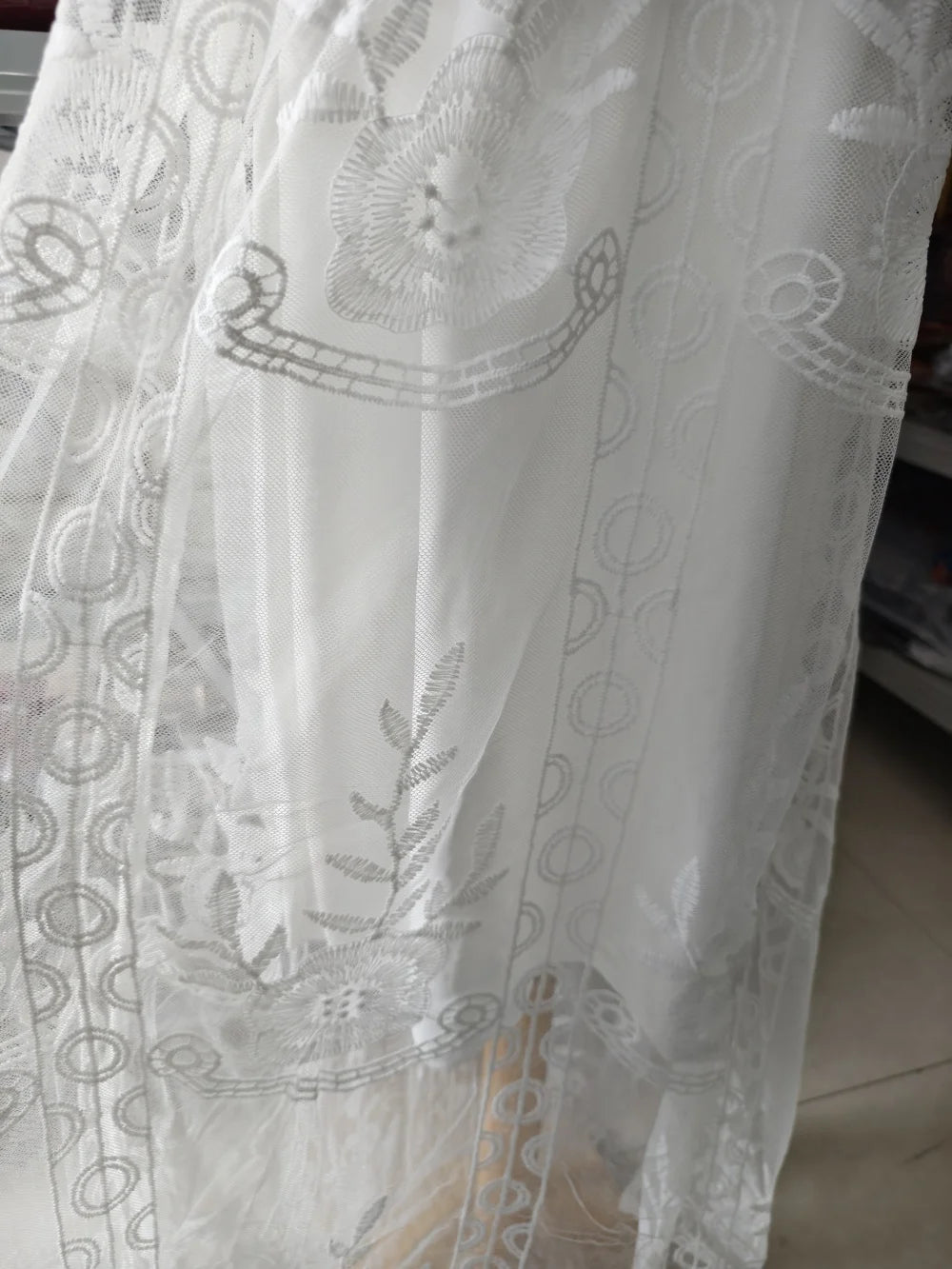 Lace Embroidery Chiffon Beach Dress