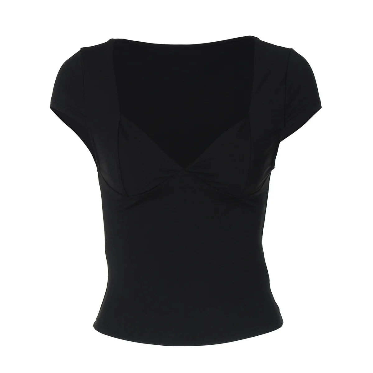 V-Neck Waist-Cut Crop Top