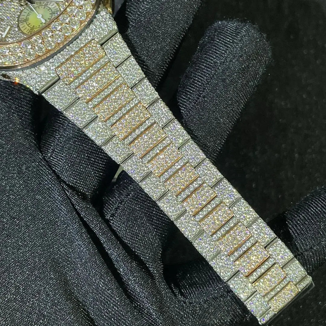 Hip Hop Iced Out Automatic Mechanical Watch — Square Case, Diamond Accents