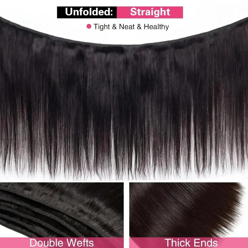 Bone Straight 100% Virgin Human Hair Bundles 26-30 Inch