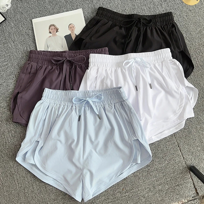 High-Waist Workout Shorts with Pockets