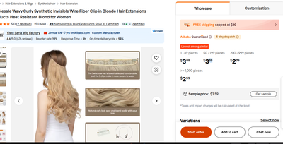 Wavy Curly Synthetic Invisible Wire Hair Extensions