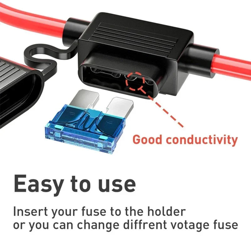 5/10pcs In Line Car Mini Blade Adapter Fuse Holder Splash-proof for 12V Wire Cutoff Switch Socket Damp Proof Splash