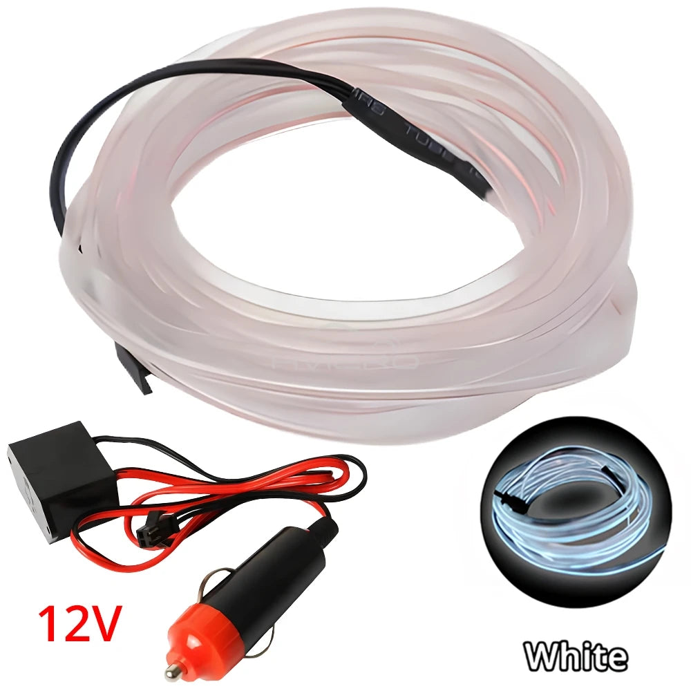 Hot Sale 1/2/3/5M Car Interior Lighting LED Door Strip Decoration Garland Wire Rope Tube Line Flexible Neon Lamps Bar USB Drive