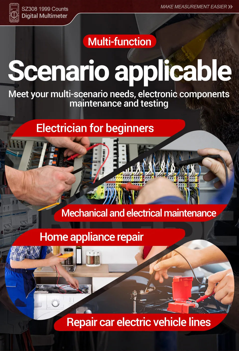 ANENG SZ308 Digital Multimeter AC/DC Tester