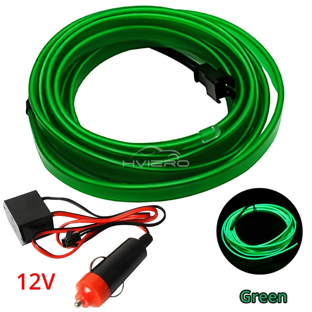 Hot Sale 1/2/3/5M Car Interior Lighting LED Door Strip Decoration Garland Wire Rope Tube Line Flexible Neon Lamps Bar USB Drive