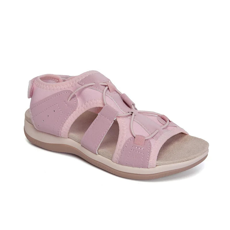 Women's Sandals Summer 2024 New Round Head Breathable Casual Sandals Large Size Flat Beach Sandals Women Zapatos De Mujer