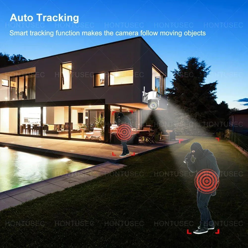 Yoosee 4K 8MP Dual Lens Dual Screens Color Night Vision Motion Detection Two Way Audio Outdoor Waterproof Wifi Security Camera
