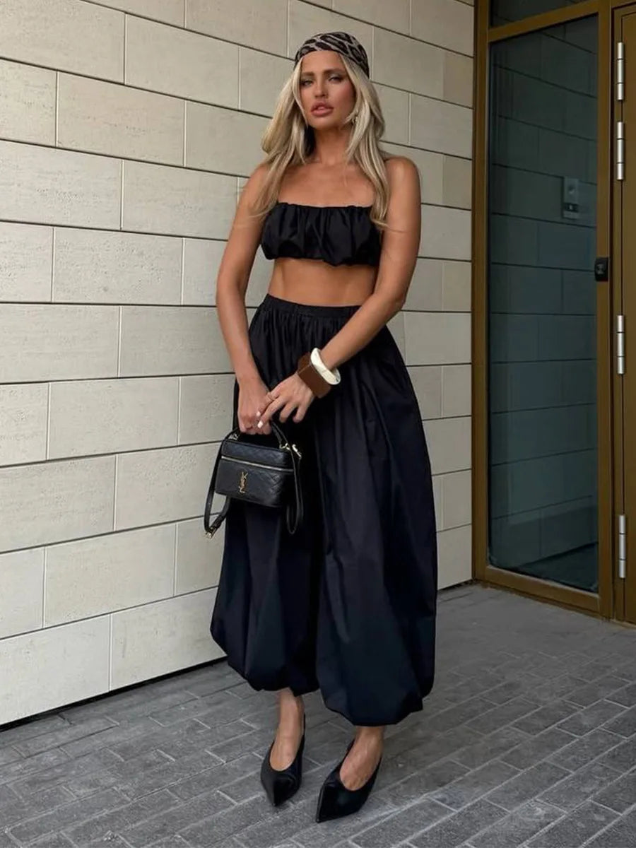 Cotton Wide-Leg Casual Pants