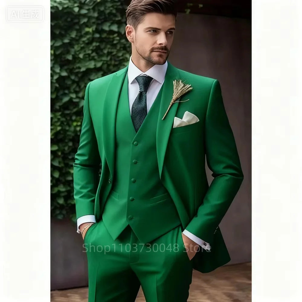 Luxury 3-Piece Men's Tuxedo Suit Slim Fit