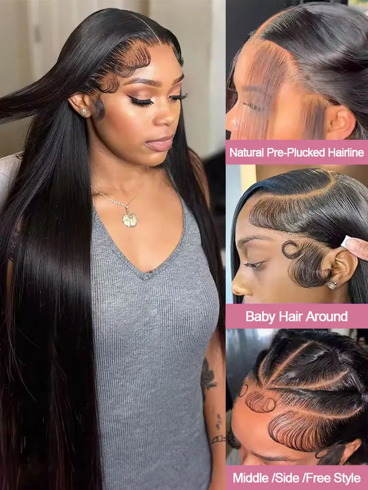 HD Lace Bone Straight Wig 40-46 Inch – 300% Density