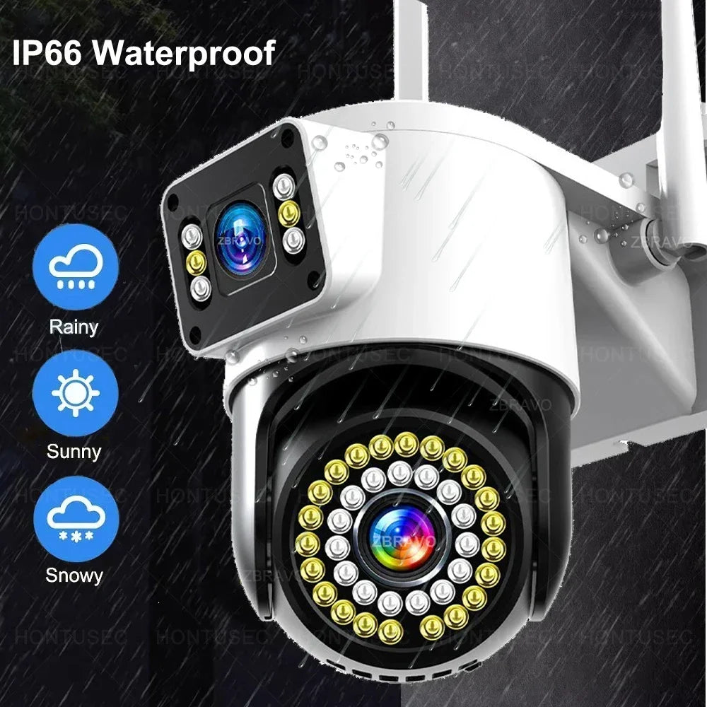 Yoosee 4K 8MP Dual Lens Dual Screens Color Night Vision Motion Detection Two Way Audio Outdoor Waterproof Wifi Security Camera