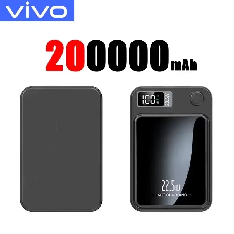 VIVO 500000mAh Wireless Magnetic PowerBank 22.5W Fast Charging Portable External Battery PowerBank Adapter For iPhone Huawei