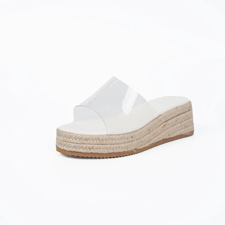 2025 Women Sandals Summer Fashion PVC Jelly Wedges Platform Women's Slippers Casual Shoes Шлепанцы Женские Летние На Платформе