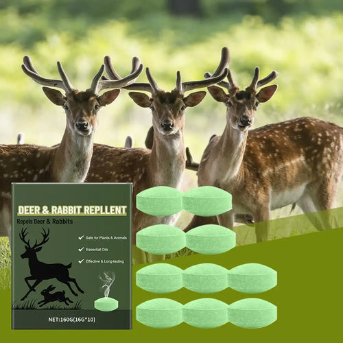 10Pcs Deer and Rabbit Repellent Pills Home Outdoor Courtyard Plant Oil Odor Repellent Long lasting Repellent Pills