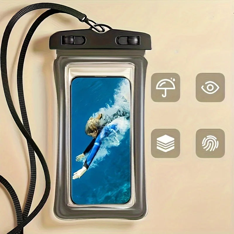 Waterproof Phone Pouch 3D Design — Fits 8-Inch Smartphones (Case-Friendly)