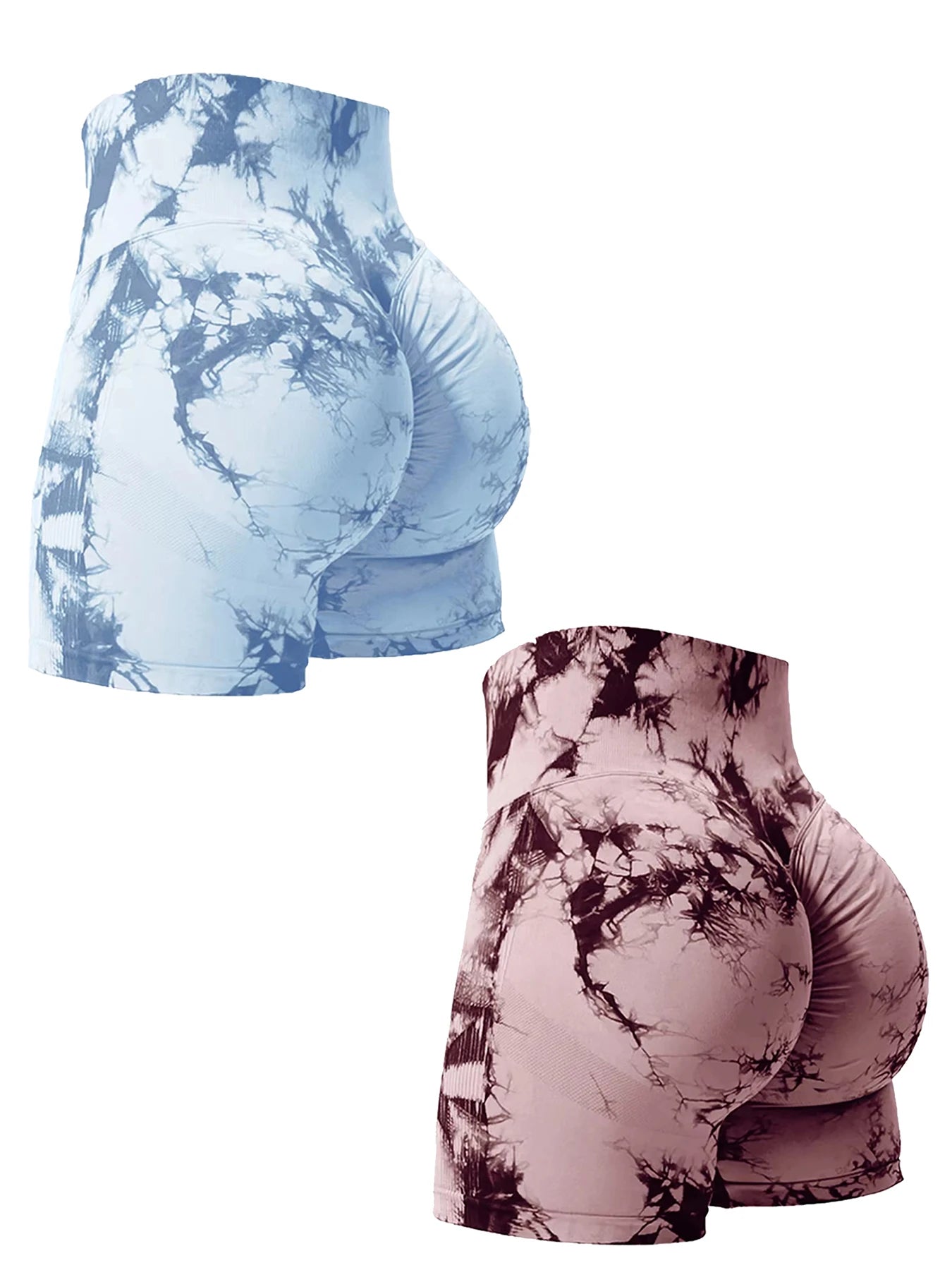 Tie-Dye Butt-Lifting Gym Shorts (2-Pack)