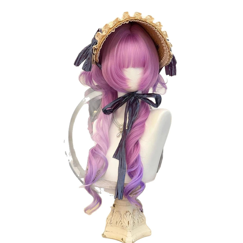 Double Ponytail Long Curly Lolita Cosplay Wig