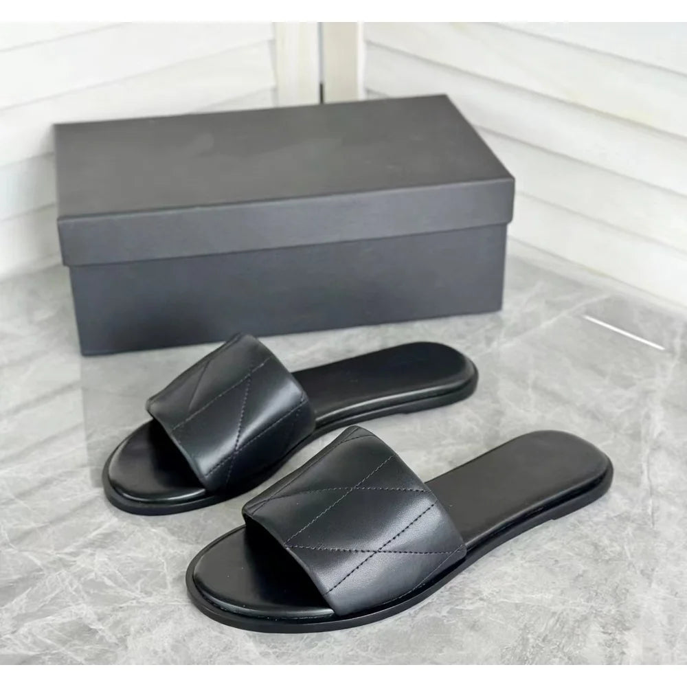 Early Spring New Fashionable And Versatile Flat Casual Slip-on Sandals For Beach Vacation And Outdoor Wear
