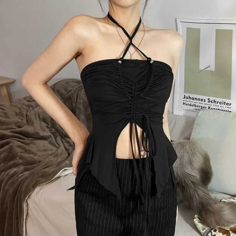 Off-Shoulder Backless Crop Top