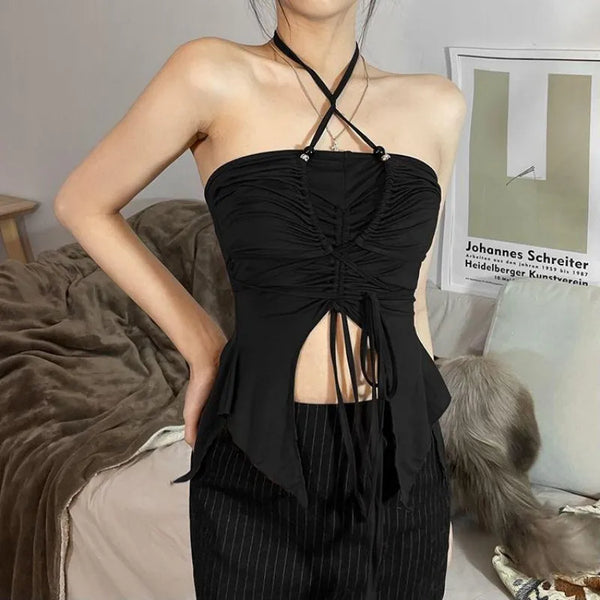 Off-Shoulder Backless Crop Top