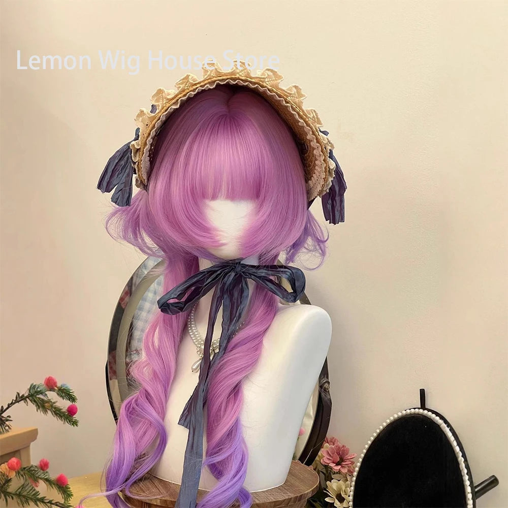 Double Ponytail Long Curly Lolita Cosplay Wig