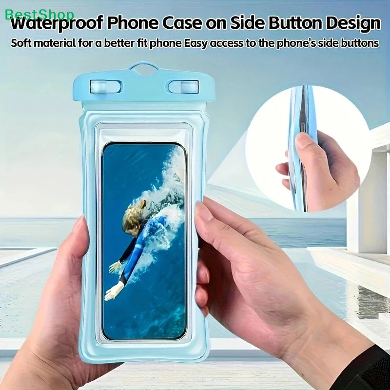 Floating Waterproof Phone Pouch with Lanyard — Beach & Pool Safe