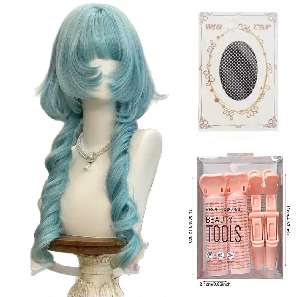 Double Ponytail Long Curly Lolita Cosplay Wig