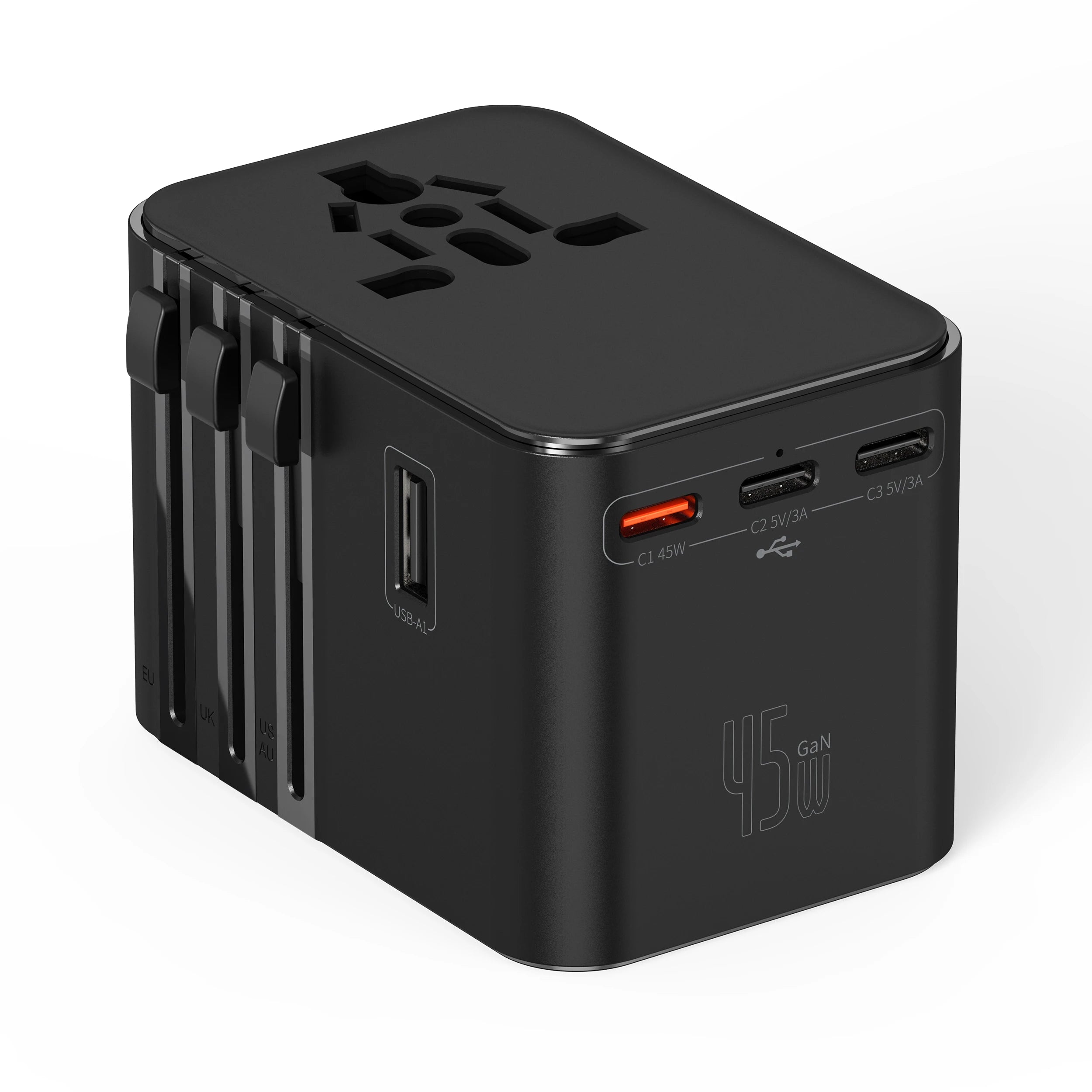 Universal Travel Adapter 4-in-1 with USB-C PD 65W