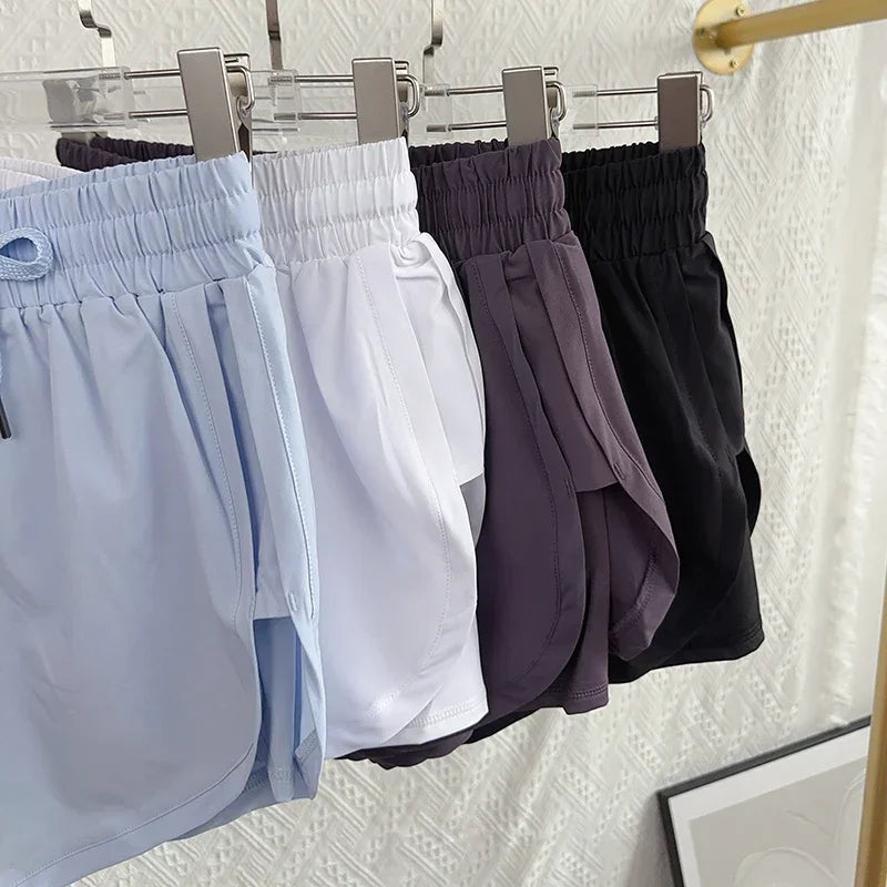 Double-Layer Quick-Dry Yoga Shorts