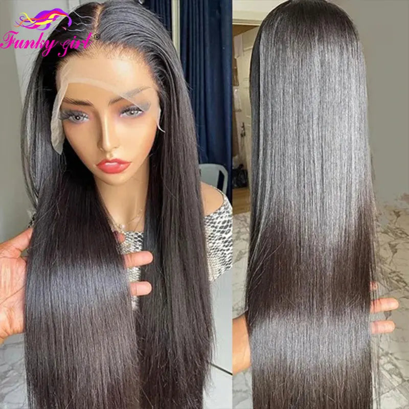 Bone Straight Brazilian Transparent HD Lace Front Wig