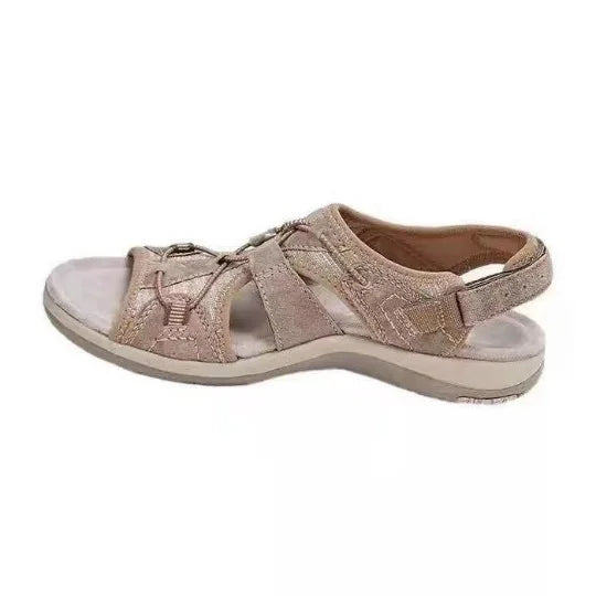 Women's Sandals Summer 2024 New Round Head Breathable Casual Sandals Large Size Flat Beach Sandals Women Zapatos De Mujer