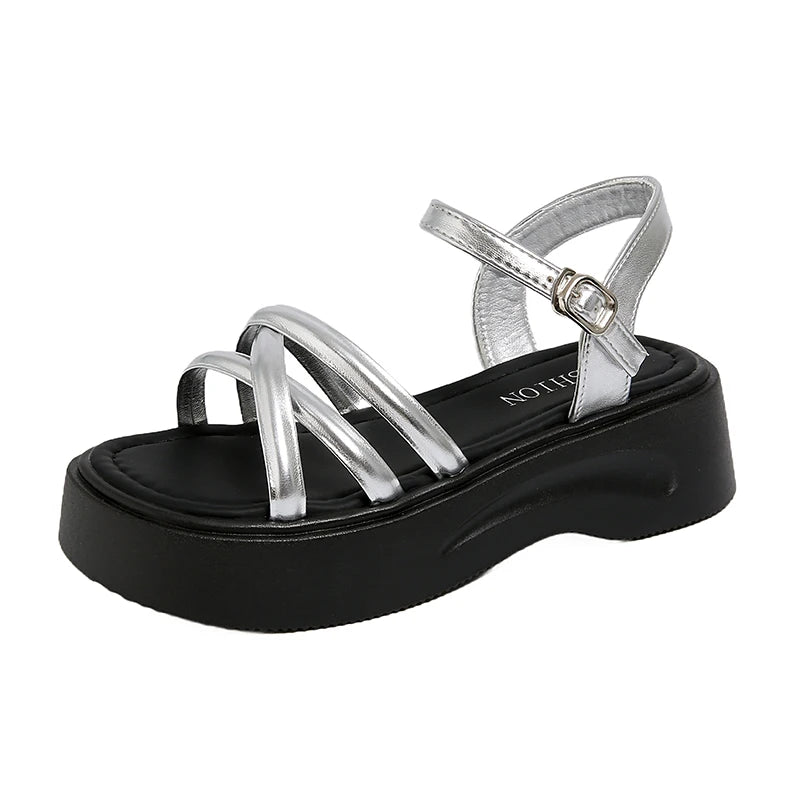 Thick-Soled Sandals for Women's Summer Outer Wear New Roman Beach Shoes