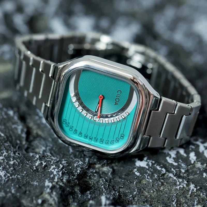 CILOA retro square watch men's brand authentic 2025 new men light luxury gift stainless steel strap waterproof quartz watch