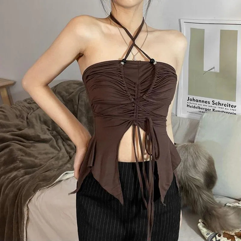 Off-Shoulder Backless Crop Top