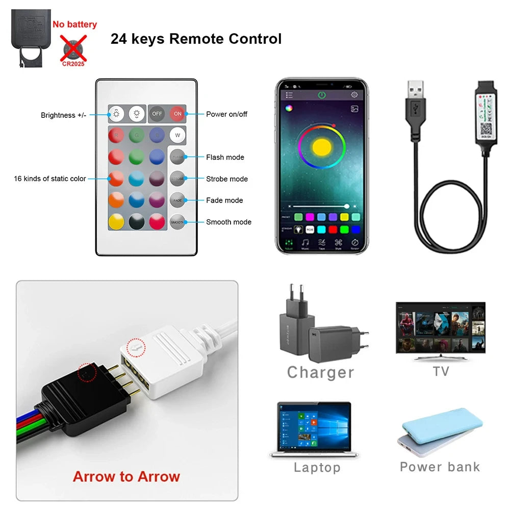 Bluetooth LED Strip Lights RGB App Control