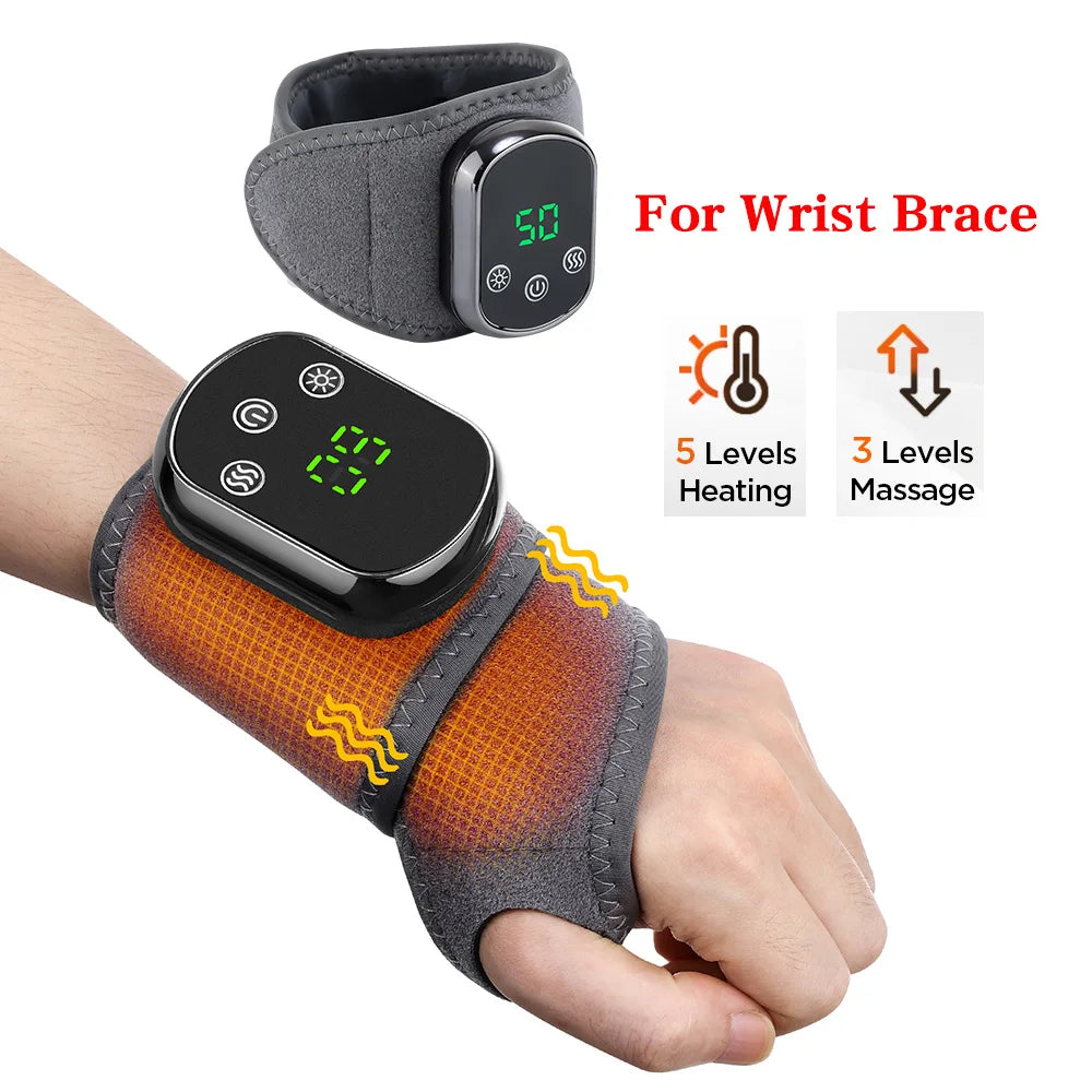 Electric Heated Wrist & Ankle Brace — Vibration Massage with Hot Compress